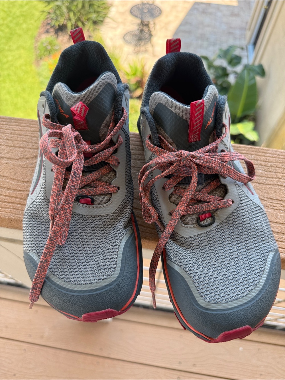 Altra Gray and Red Women's Trail Running Shoes - Picture 13 of 14